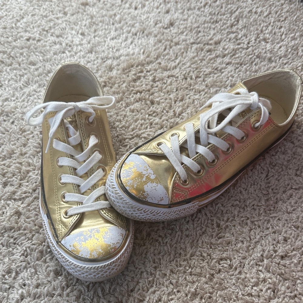 Converse All Star Metallic Gold Splatter Chuck Taylor’s